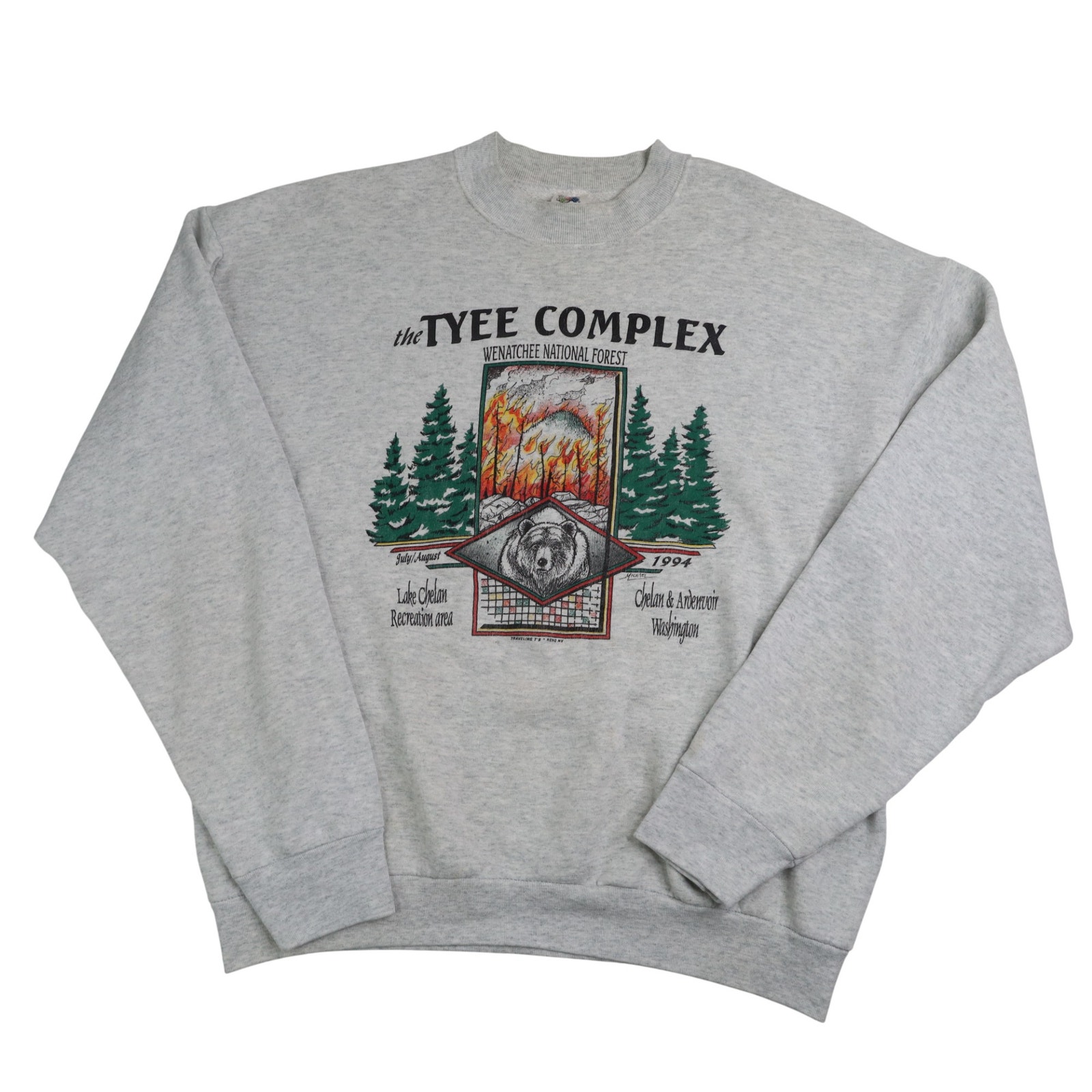 Vintage 1994 Wenatchee National Forest Tyee Complex Fire Sweatshirt